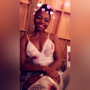 Spaghetti Strap White and Dark Pink Maxi Dress